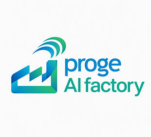 Proge AI Factory logo, a Proge-Software initiative focused on artificial intelligence.